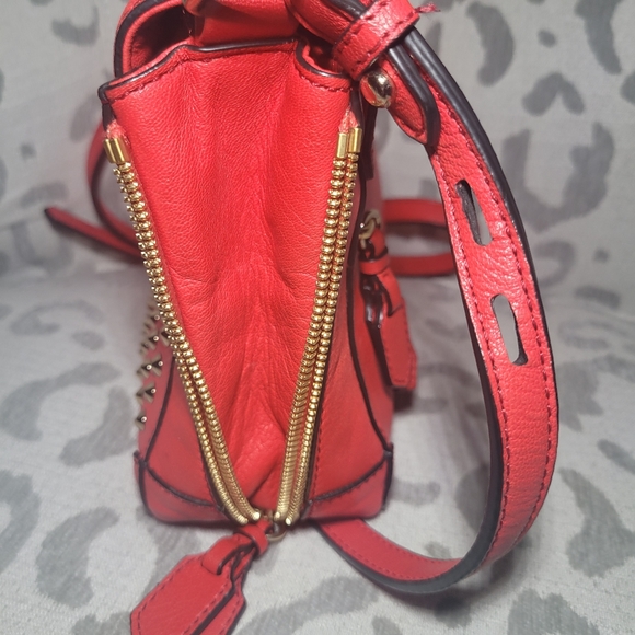 Rebecca Minkoff Elle Red Gold Mini Leather Stud - Picture 9 of 13